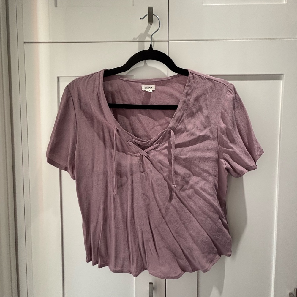 Garage Mauve Short Sleeve Blouse